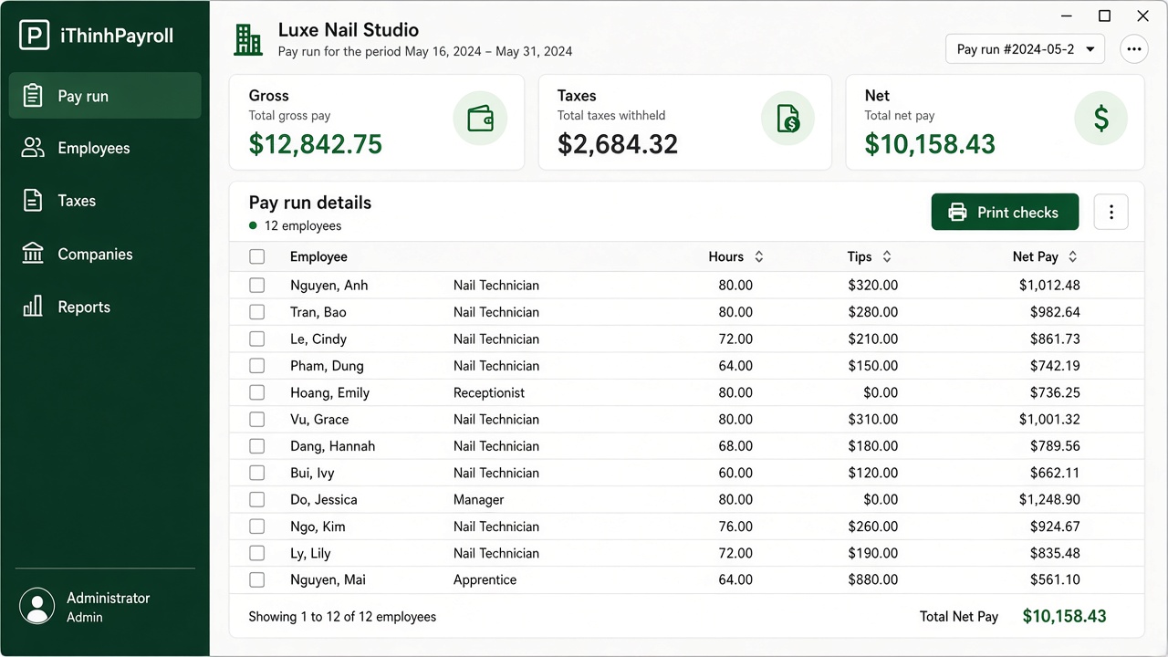 iThinhPayroll pay run
